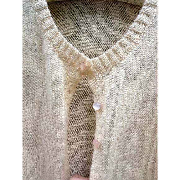 Vintage Buttercream Cardigan – Soft Knit - Cottagecore Fairycore Soft pastel - Picture 5 of 5